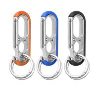3 Piezas, Llavero Mosquetón, Anillas Llaveros de 3 Colores con 6 Llaveros | Llavero de Coche Multifuncional para Hombre, para Exteriores, Abrebotellas, Uso Diario e Ideas de Regalo