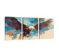 3 Piezas Marco de Madera Cuadros Decoracion Salon Modernos Águila Lienzos Decorativos Grandes Animal Cuadros Decoración Dormitorios Posters para Pared Baño Restaurante Cocina Oficina 50x70cm U1-1190