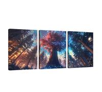 3 Piezas Marco de Madera Cuadros Decoracion Salon Modernos Árbol Lienzos Decorativos Grandes Cielo Estrellado Cuadros Decoración Dormitorios Posters para Pared Baño Restaurante Cocina 30x45cm U1-1056