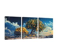 3 Piezas Marco de Madera Cuadros Decoracion Salon Modernos Cielo Estrellado Lienzos Decorativos Grandes Árbol Cuadros Decoración Dormitorios Posters para Pared Baño Restaurante Cocina 40x50cm U1-1148