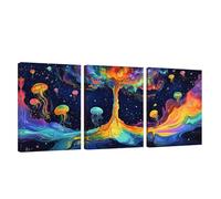 3 Piezas Marco de Madera Cuadros Decoracion Salon Modernos Color Lienzos Decorativos Grandes Cielo Estrellado Cuadros Decoración Dormitorios Posters para Pared Baño Restaurante Cocina 20x30cm U1-55