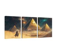 3 Piezas Marco de Madera Cuadros Decoracion Salon Modernos Retro Lienzos Decorativos Grandes Cielo Estrellado Cuadros Decoración Dormitorios Posters para Pared Baño Restaurante Cocina 30x40cm U1-183