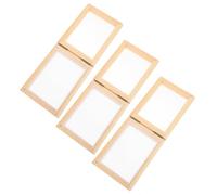 3 Piezas Marco de Madera para Hacer Papel, Manualidades Educativas | Madera Color Caqui, Ligero y Fácil de Usar, para Aulas y Actividades Artísticas Creativas