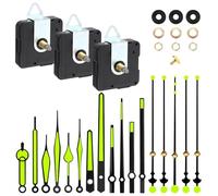 3 Piezas Mecanismo Reloj de Pared, Maquinaria de Reloj a Pilas, silencioso Movimiento Reloj de Cuarzo, Mecanismo Reloj con 6 Juegos Puntero, para DIY Reparación Reloj Pared Reemplazo Piezas (20mm)