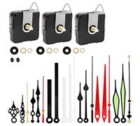 3 Piezas Mecanismos de Movimiento de Relojes, Mecanismo Reloj de Pared, Mecanismos de Movimiento, con 7 Juegos Puntero, para DIY Reparación Reloj Pared Reemplazo Piezas (18mm)