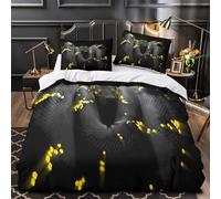 3 Piezas Microfibra Impresión 3D Night Serpent Glow Juego de Fundas para Edredón Funda Almohada a Juego Lavables Digital Fantasy Funda Edredon for Adolescentes Single（140x200cm）