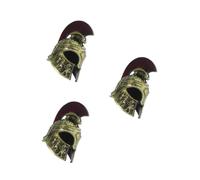 3 piezas Mini Casco Romano Medieval de Metal, Dorado vintage | Acabado Metálico Brillante, Resistente Corrosión, para Estanterías, Vitrinas y Escritorios de Aficionados Históricos
