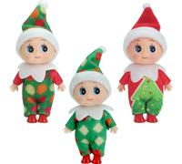 3 Piezas Mini Elfo de Navidad,Bebé Elfo Navidad Muñeco Niña,Elfo Muñeca de Navidadelfo Muñeca de Navidad,Elf on The Shelf,Pequeño Elfo Navidad Muñeco para Navidad Año Nuevo Regalo Stocking Stuffers
