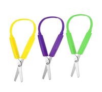3 Piezas Mini Tijeras de Anillo, Mangos de Seguridad Adaptables de Fácil Agarre, Manualidades Diarias para Niños con Necesidades Especiales en la Escuela (Verde, Morado, Amarillo)