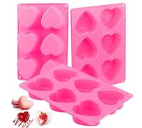 3 Piezas Molde de Galletas en Forma de Corazón Silicona 6 Compartimentos,Moldes de Silicona para Chocolate,Kit para Hacer Jabones Artesanales per Fare Sapone Fatto a Mano,Cioccolato,Pudín de Gelatina