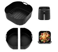 3 Piezas Molde Silicona Freidora de Aire, 2 x 3.1L + 1 x 6.2L Caliente Air Fryer Accesorios Para Cosori 5,5L/6L/6,L, Philips Série 2000 6.2L Na230, Reutilizables Accesorios Freidora De aire(Negro)