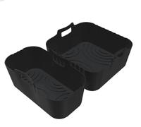 3 Piezas Molde Silicona Freidora de Aire, 23cm Reutilizable Airfryer Accessoire para Cosori 5,5L/6L/6,2L, Philips 2000 6.2L, Na230, Russell Hobbs, para Freidora sin Aceite, Microondas, Horno
