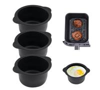 3 Piezas Molde Silicona Freidora de Aire, Moldes de Huevo para Freidora de Aire, molde para tartas al horno, Molde Magdalenas Silicona, accesorios reutilizables de grado alimenticio para cocinar