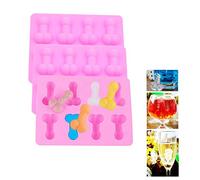 3 Piezas Moldes de Silicona de Forma Divertida, Molde de Torta de Forma de Pene de Silicona Reutilizable, Manualidades Cubito de Hielo Moldes para Bricolaje Hornear de Chocolate Mousse Fondant