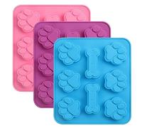3 Piezas Moldes De Silicona En Forma De Pata De Perro, Moldes De Silicona Para Patas Y Huesos De Perro, Moldes De Silicona Hueso De Perro Para Chocolate, Caramelos Dulces, Gelatina Y Cubitos Hielo