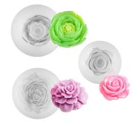 3 Piezas Moldes de Silicona para Velas de Flores, Moldes para Velas en Forma de Rosa Peonía Clavel, 3D Molde de Silicona de Flores, Moldes de Velas Flor de Grado Alimenticio para Aromaterapia, Jabón