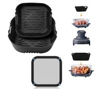 3 piezas moldes de silicona y rejilla anti proyección magnética de acero inoxidable para Ninja CRISPi Freidora de aire FN101EUSG, Air Fryer Accesorios para Ninja Air Fryer FN101EU (3 piezas)