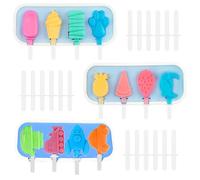 3 Piezas Moldes Para Helado, Moldes Helados Silicona Contiene 18 Tallos De Helado Reutilizables
