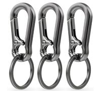 3 Piezas Mosqueton Llavero,Mosqueton Pequeño,Metales Llavero,Mosquetón Extraíble,Material de Aleación de Zinc,para Usar en Mochilas,Coches,Negro
