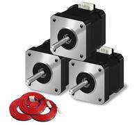 3 Piezas Motor Paso a Paso Nema 17 42x38mm 17HS4401 1.5A-3.8V 2 Fases 4 Hilos 1.8° con Cable de 1m para Impresora 3D(3 pcs,Nema 17 42-34)