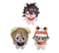 3 piezas Mysta Rias Soft Figure Vox Akuma Peluche Colgante PP Algodón Luca Kaneshiro Plush Pillow Coleccionable Decoración del Hogar Ornamento Regalos 10 cm