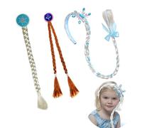 3 Piezas Niñas De Rapunzel Peluca Trenzas, Peluca Trenza Princesa Diadema, La Peluca Trenza Princesa Diadema, Adecuado para el Uso Diario, Cosplay de Teatro de Princesas y Juegos de Rol, Fiestas