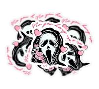 (3 piezas) No You Hang Up Funny Meme Ghost Face Horror Movie Halloween Ghost Screaming Cita Regalos Accesorios Calcomanía Estética para Kindle Laptop Botella de agua para adolescentes Adultos