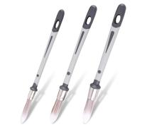 3 Piezas Nylon Brochas Pintura, Pinceles para Pintura Redondos, Juego de Pincel de Ventana Redondos, Pincel Pulgar para Quitar el Polvo/Pintar/Estucar/Encolar, 9.5, 13, 15mm Pinceles de Pared (Gris)