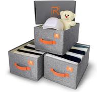 3 Piezas Organizador Armario Ropa - Organizador para Armario Multifuncional - Organizador Pantalones y Camisetas - Cajas Organizadoras - Cajas Organizadoras de Vestidor que Ahorran Espacio (Gris)