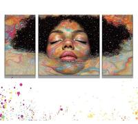 3 Piezas Paint by Numbers Abstracto Mujer1, Manualidades Adultos Juego de Pintura, Incluye Pinceles y Pinturas Acrílicas, Pintar por Numeros Kit, Cuadros Decoracion Salon Modernos 50x100cm y1s-216