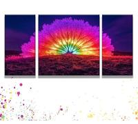 3 Piezas Paint by Numbers Color Planta, Manualidades Adultos Juego Pintura, Incluye Pinceles y Pinturas Acrílicas, Pintar por Numeros Kit Sin Marco, Cuadros Decoracion Salon Modernos 50x100cm y1s-291