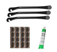 3 Piezas Palancas de Neumáticos de Bicicletas, Herramienta de Metal Palanca de Bicicletas con Parches/Pegamento, Desmontador de Neumáticos para Bicicletas de Montaña