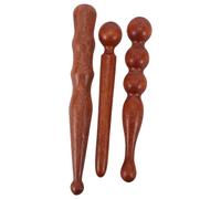 3 Piezas Palos de Masaje de Madera de Sándalo, Terapia Manual | Acabado Liso Veta Natural, Uso Autoaplicado, Apoyo tras Ejercicio, para Oficina y Viajes
