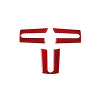 3 Piezas Para Ford Para Mustang 2005 2006 2007 2008 2009 Marco Embellecedor De Cubierta De Volante De Interior De Coche De Fibra De Carbono Negro FIXCOR(Red)