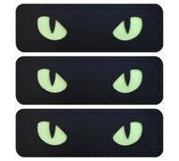 3 Piezas Parches 9 x 3 cm Tácticos Reflejados Ojo Gato,Decoración Parches gato,Infrarrojo Reflejo Gracioso ojos Gato Parches,Seguridad Moral Táctica Accesorios,para mochila
