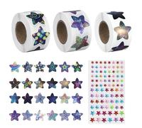 3 Piezas Pegatinas Estrellas Recompensa con Pegatinas Estrellas Pequeñas, 25 mm pegatinas autoadhesivas, Multicolor Estrellas holográficas pegatinas,para Escuela, Suministros