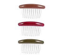 3 Piezas Peine Cabello Antideslizante de Acrílico, Peineta Lateral | Dientes Anchos, Colores Surtidos, para Mujer y Niña, Uso en Shopping y Danzas Color Aleatorio