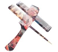 3 Piezas Peineta de Grafiti, Peines de Corte Retro Punta | Plástico, Uso Versátil en Casa, Diseño Estiloso y Único, Reduce Daño Capilar, para Peinar y Rayas