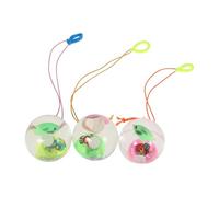 3 Piezas Pelota Que Rebota Luminosa, Juguete Infantil de Cristal | Colores Variados, 2,2 Pulgadas con Cuerda, para Juego, Fiesta y Patio, Obsequio Listo Color Aleatorio
