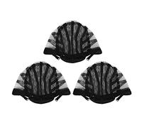 3 piezas peluca elástica gorra de malla negra nylon transpirable cubierta elástica pelo sintético maquillaje Cosplay sombreros peluca para disfraces fiesta Halloween