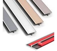 3 Piezas Perfil De Transición de aluminio Autoadhesiva, Tira de Umbral Perfil En T De Conexión, Ancho 1,5/2/2,5/3/4/5/6 cm Tira De Transición De Suelo, Longitud 90cm(Silver,4cm/1.57in)