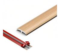 3 Piezas Perfil de Transición de Suelo Autoadhesivo, 90cm Tira De Umbral en T PVC, Cubrejunta de Vinilo Para Suelo Laminado y Madera, Diseño de Vetas de Madera(Oak Color,25mm/0.98")