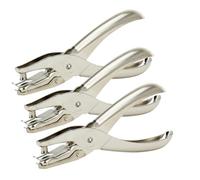 3 Piezas Perforadora de Papel Agujero, Metal, Mango Ergonómico | Depósito de Confeti, Superficie Suave, para Papel y Textiles, Uso en Estudios de Arte y Oficina