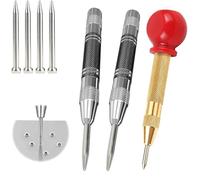 3 Piezas Perforadoras Centrales Automáticas Con Resorte Punzón Central Automático Impacto Ajustable Impacto Ajustable Herramienta Punzonado Incluidas 4 Puntas De Reemplazo Para Madera, Metal