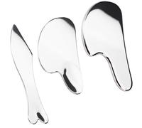 3 Piezas Piedra Gua Sha, Guasha Acero Inoxydable, Gua Sha Facial, EMS Gua Sha Multifuncional, Reutilizable, Ideal para Relajación Muscular y Alivio del Dolor en la Cara y el Cuerpo