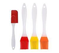 3 piezas Pincel Cocina con 1 espátula de crema BBQ Pincel Pincel de Pastelería Resistente a Altas Temperaturas Pinceles de Silicone Traje para Barbacoas Revolver Alimentos Baking Cooking