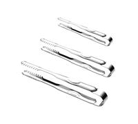 3 Piezas Pinza para Servir de Acero Inoxidable, para Hielo | Dientes Gruesos, Mango Flexible y Ancho Ajustable, Fácil de Tomar Malvaviscos, Pepinillos, Desayunos