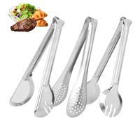 3 Piezas Pinzas de Cocina Multifuncional de Acero Inoxidable, Pinzas para Buffet, Pinzas Barbacoa Para Cocinar,Asar a La Parrilla,Freír,Empanizar