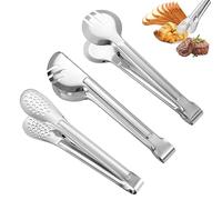 3 Piezas Pinzas de Cocina Multifuncionales de Acero Inoxidable,Pinzas Barbacoa Metalicas, Largas Pinzas Comida para Cocinar,Pinzas de Carne Kitchen Tong para Asar, Filetes, Barbacoas, Pasta, Ensalada