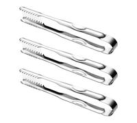 3 Piezas Pinzas para Hielo Dentadas, de Acero Inoxidable | Azúcar y Servir Alimentos, Mango Flexible con Ancho Ajustable, Uso en Desayuno y Bodas